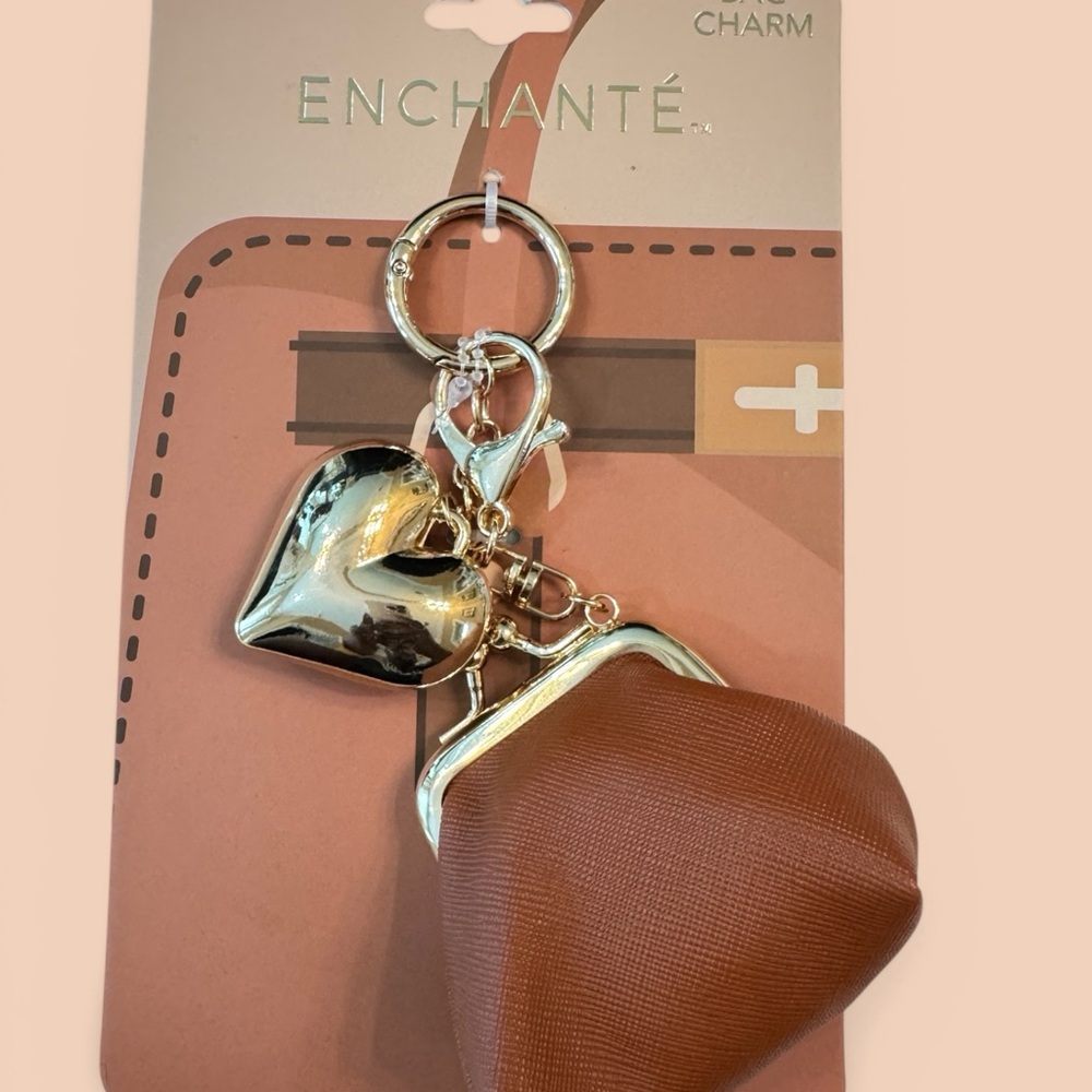 Enchanté Brown Heart Key & Card Holder